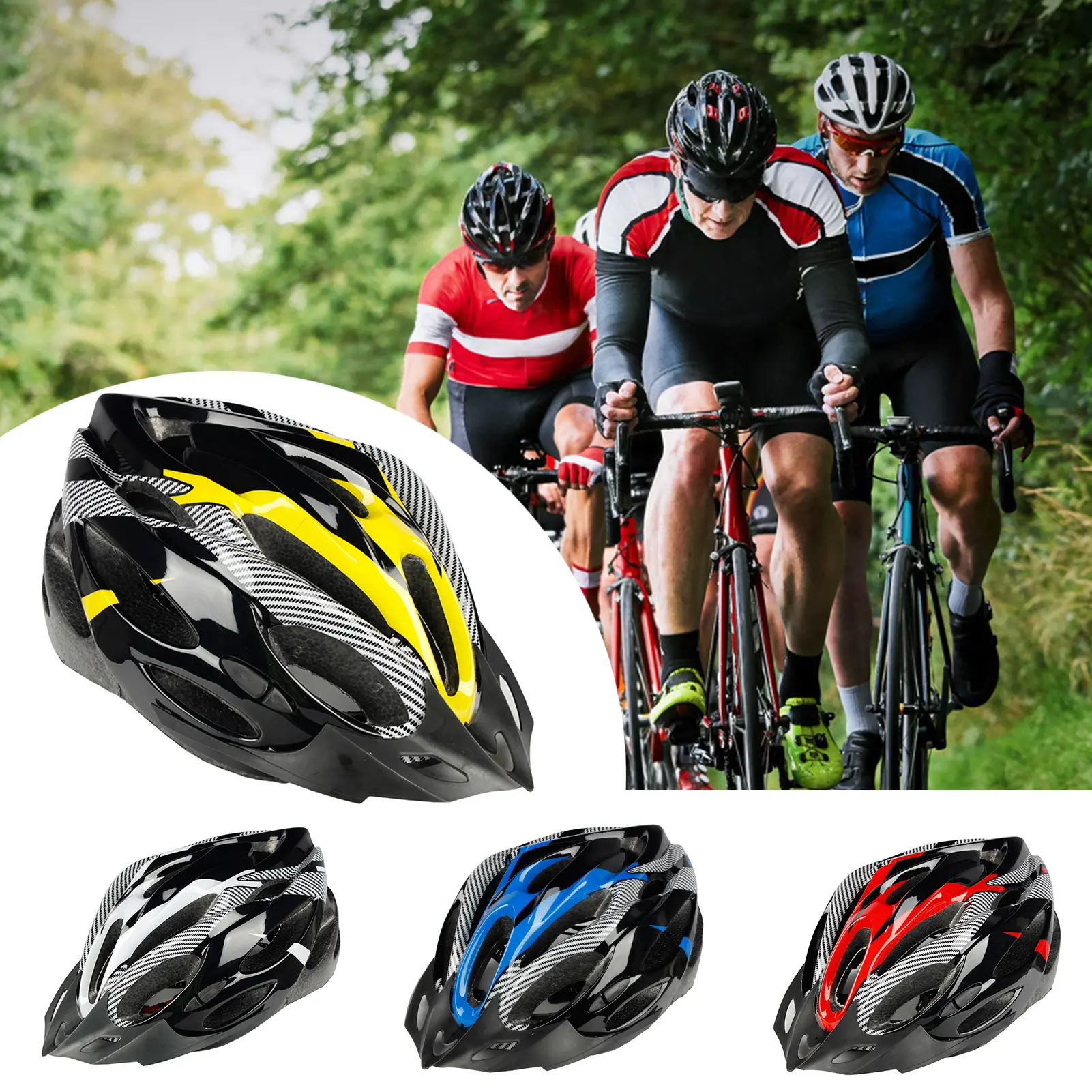 Mũ bảo hiểm xe đạp, thời trang, chất liệu sợi carbon, chống sốc, Có Thể Điều Chỉnh, thích hợp cho xe đạp Leo Núi và đi xe đạp