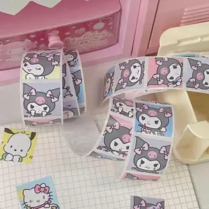 Sanrio Stiker Label Kartun Kotak 2.5 cm Isi 50 Pcs Warna Warni Lucu Aesthetic Sealing Sticker Dekorasi Jurnal Planner Murah Viral FYP Bisa COD