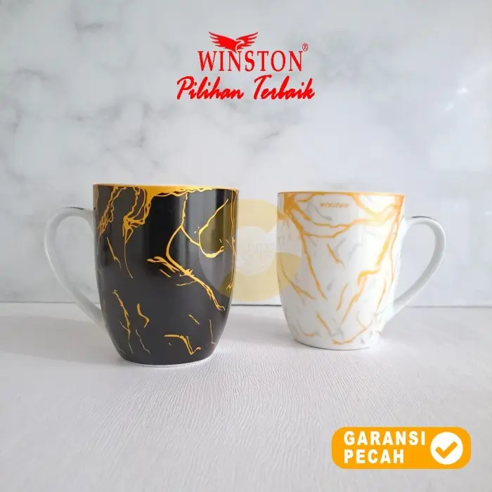WINSTON 1pcs 11oz Monochrome Mug Keramik | Mug Gagang | Gelas Minum 2