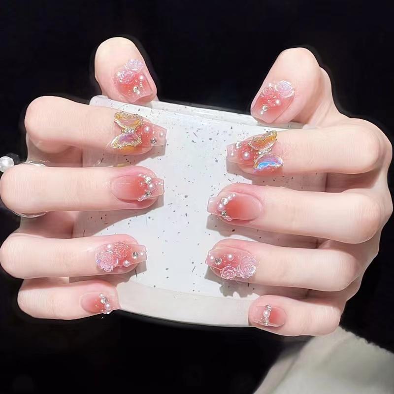 Product Introduction of In Stock Cute Princess Fake Nails 24 Bow Design Temperament Long Nail Stickers Student Fake Nails 3