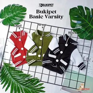 Bukipet Jacket Varsity – Baju Jaket Kucing Anjing Kitten Puppy Pakaian Kucing Swag