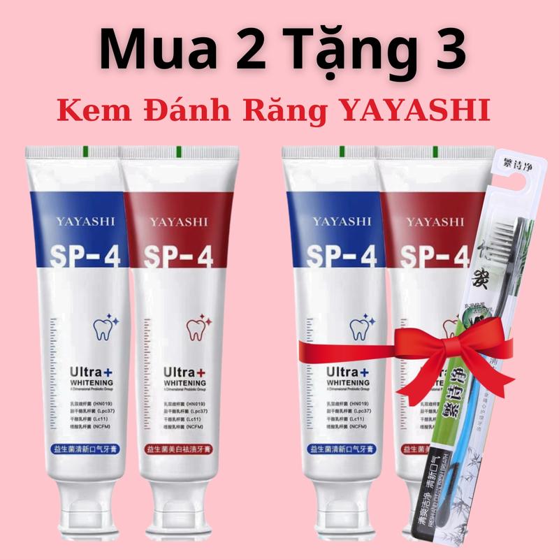 ( MUA 2 TẶNG 3) KEM ĐÁNH RĂNG YAYASHI LAM TRĂNG RĂNG GIAM THIÊU TINH TRANG HÔI MIÊNG VANG RĂNG BAO VÊ NƯƠU, GIẢM THIỂU Ê BUỐT RĂNG MIỆNG, Kem đánh trắng răng