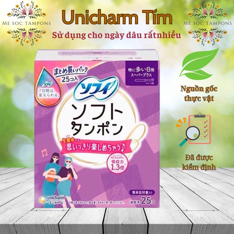 Băng Vệ Sinh Tampons Unicharm Nhật Tím Có Cần Đẩy Dùng Cho Ngày Dâu Nhiều Và Rât Nhiều Của Chị Em Phụ Nữ Vietnam Multicoloured