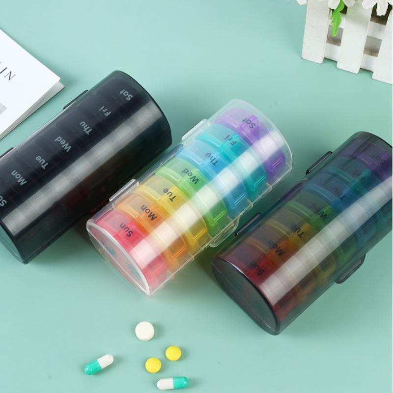 Product Introduction of Weekly Pill Organizer, 7-day Large Capacity Pill & Vitamin Storage Box, Summer Essentials Portable Pill Box for Travel & Home Use, Organizer Storage 13