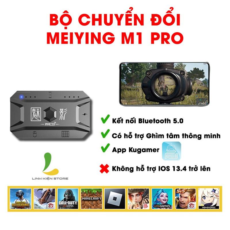  Bộ chuyển đổi game MEIYING M1 Pro - Phụ kiện gaming hỗ trợ điện thoại thông minh kết nối phím chuột 