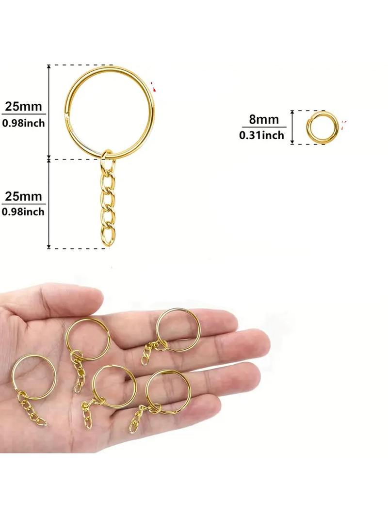 Product Introduction of Keychain Production Supplies Kit, Including 50pcs Chain Keychains & 50 50pcs Jump Rings, Keychain Accessories Loose for Keychain Production DIY Crafts 1