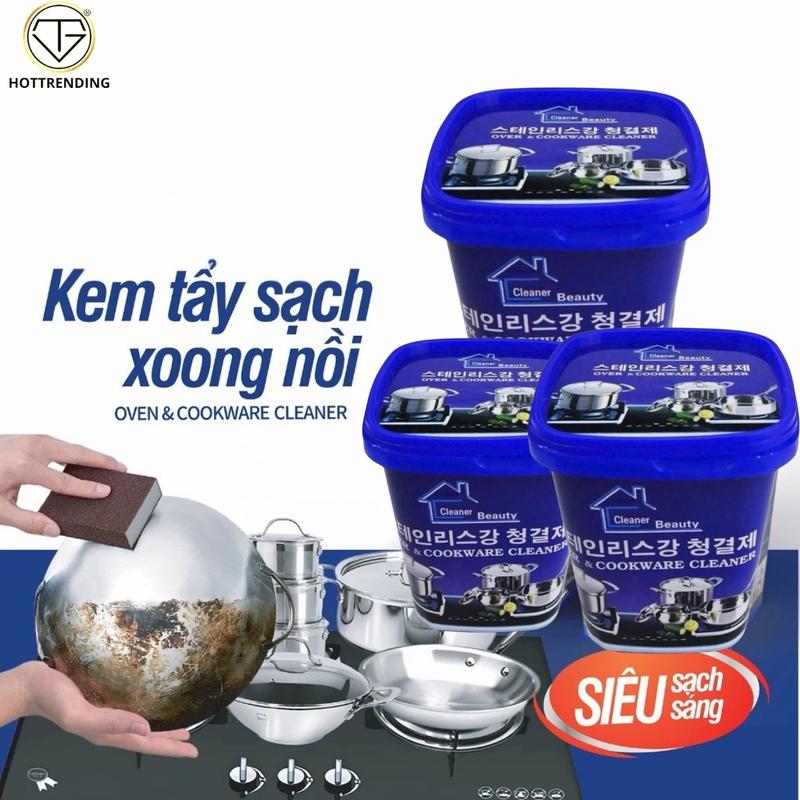 Bột Tẩy Xoong Nồi - Kem tẩy bếp đa năng - Tẩy trắng nồi, chảo, sàn nhà tắm, bếp và tẩy cặn canxi dụng cụ nhà tắm nhà bếp