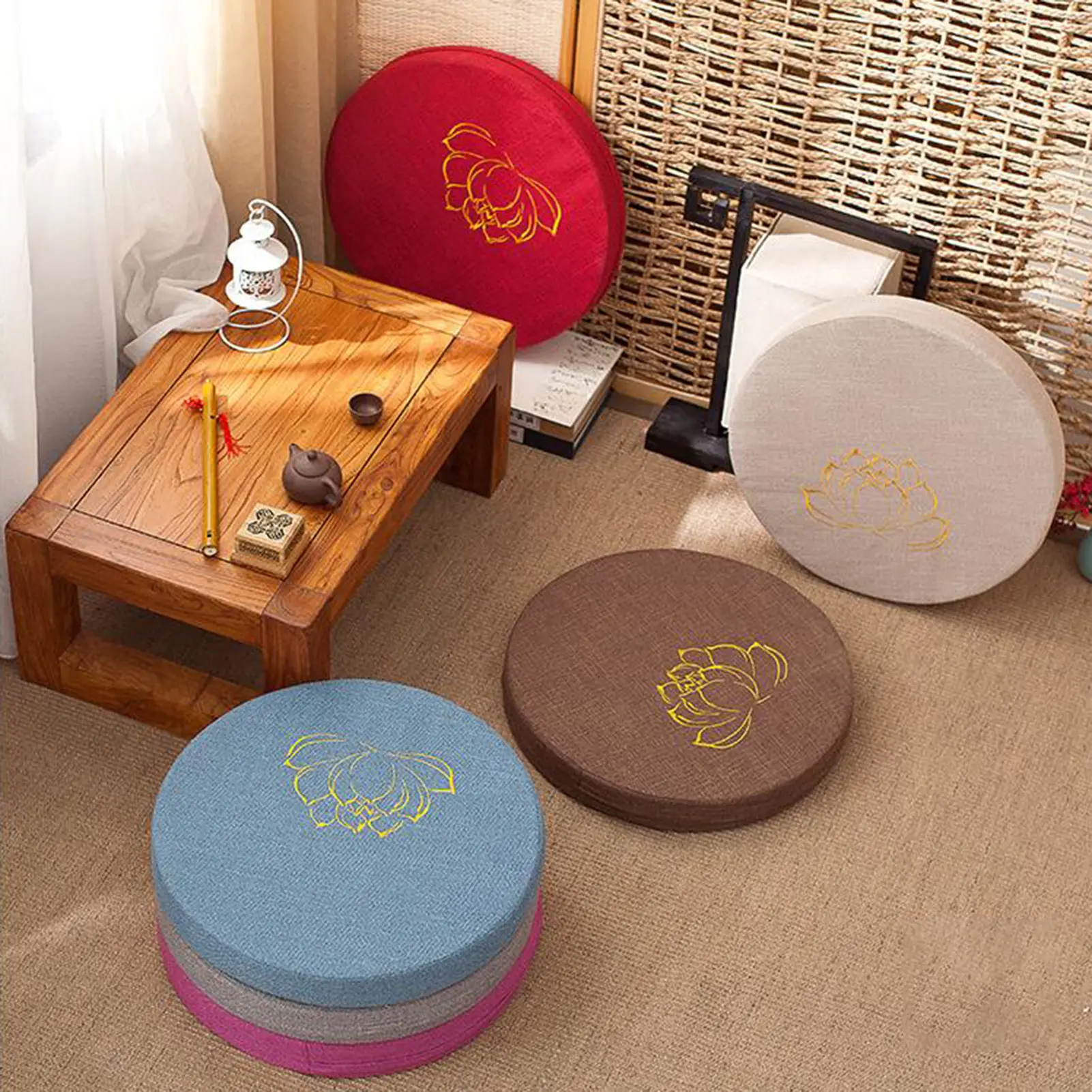 Đệm Ghế Có Thể Giặt Và Tháo Rời, Đệm Ngồi Tròn In Hoa, Đệm Yoga, Đồ Dùng Gia Đình