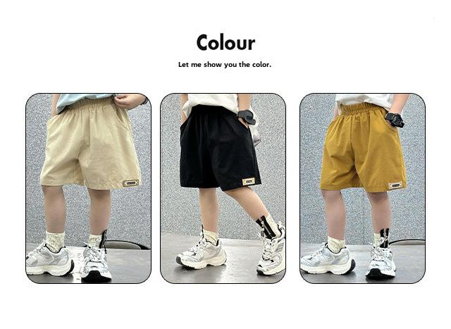 Product Introduction of Summer minimalist thin children's shorts for boys and girls, children's clothing for boys and girls, solid color cotton pants for boys 2