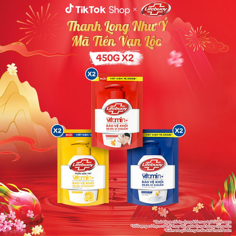 Combo 2 Nước rửa tay hỗ trợ sạch khuẩn Lifebuoy Túi 400Gx2 1
