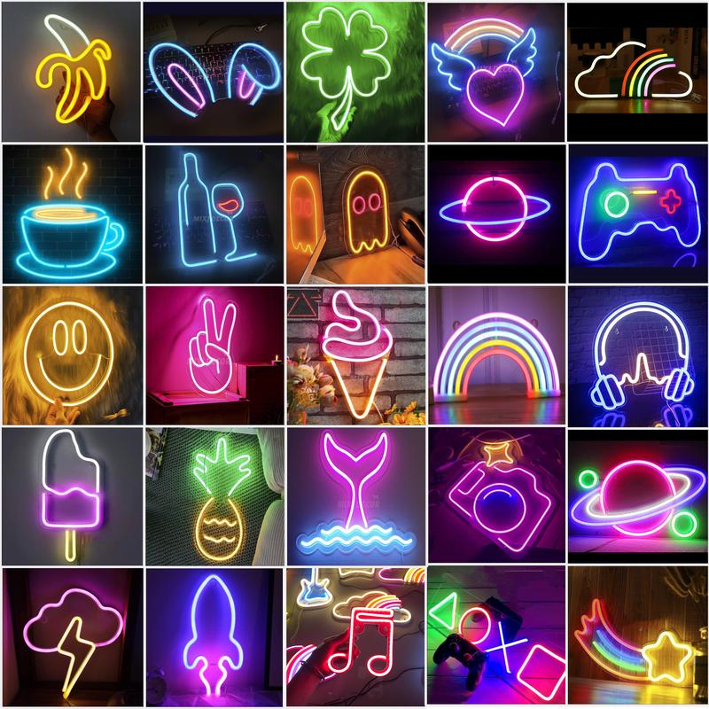 Đèn led Neon ICON Led trang trí Decor, Phòng ngủ Quà Tặng Cực Chất, Có Keo Dán Tường