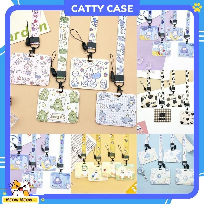 Dây đeo thẻ bảng tên ngang học sinh sinh viên nhân viên văn phòng nhiều mẫu dễ thương - Catty case