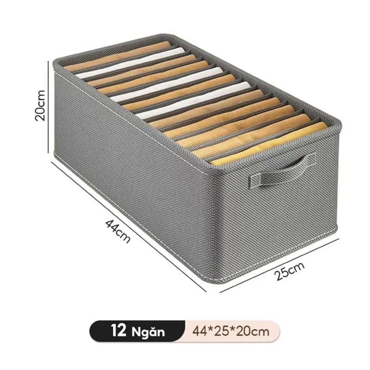 Hộp Vải đựnġ Quần Áo Chia 12 Ngăn - Hộp đựnġ Đồ Sắp Xếp Tủ Quần Áo kệ đựnġ đồ sơ sinh kệ giày dép 5 tầng kegi ay4 hop  vaidung