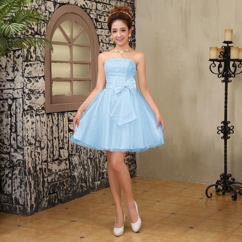 Product Introduction of Bridesmaid Dress Women's New Bow Short Elegant Dress Banquet Sister Dress Evening Dress Dress 5