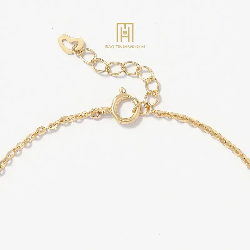 Lắc tay vàng 10K Bảo Tín Mạnh Hải hoạ tiết trái tim tinh tế sang trọng phong cách Ý PYLTV10KD0-409007 2