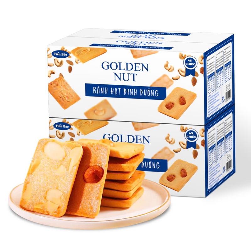 Thùng Bánh hạt dinh dưỡng Tiến Bảo Tết 2025 hạt điều hạt hạnh nhân dừa sấy thơm ngon thùng 380g (40c) hàng Việt Nam