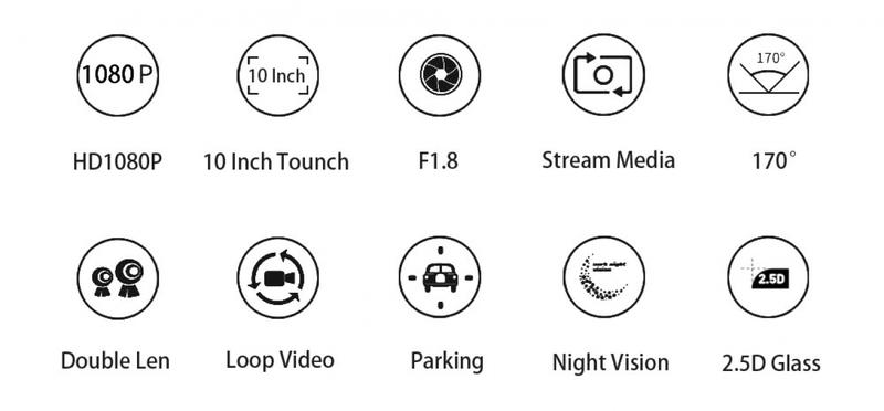 Product Introduction of 4K car touch screen DVR mirror dash cam dual lens GPS navigation rear view camera full hd1080p rearview drive recorder 9