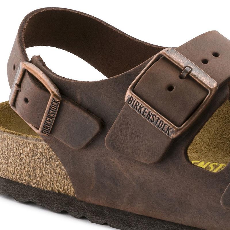 Birkenstock Men Sandals Women Back/Ankle-Strap Milano Oiled Leather Sandals 7