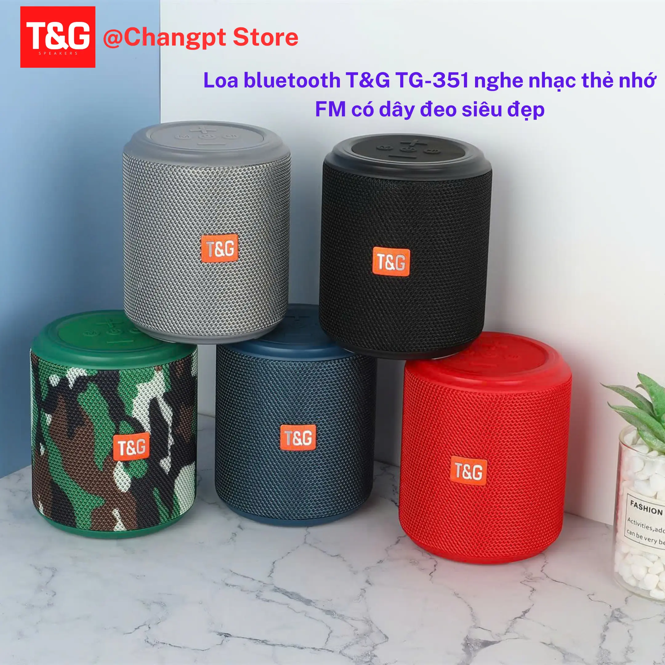 Loa Bluetooth T&G TG-351 - Nghe Nhạc Thẻ Nhớ FM Có Dây Đeo Siêu Đẹp