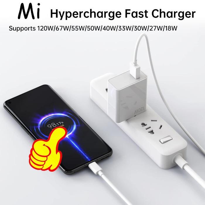 Product Introduction of For Xiaomi 120W fast charger 6A type C cable for Android phone fast charging adapter Universal Travel Charger for Xiaomi Redmi Note 10 11 11e pro, K20 K30 K40 mi 11 Poco X3 F3 8
