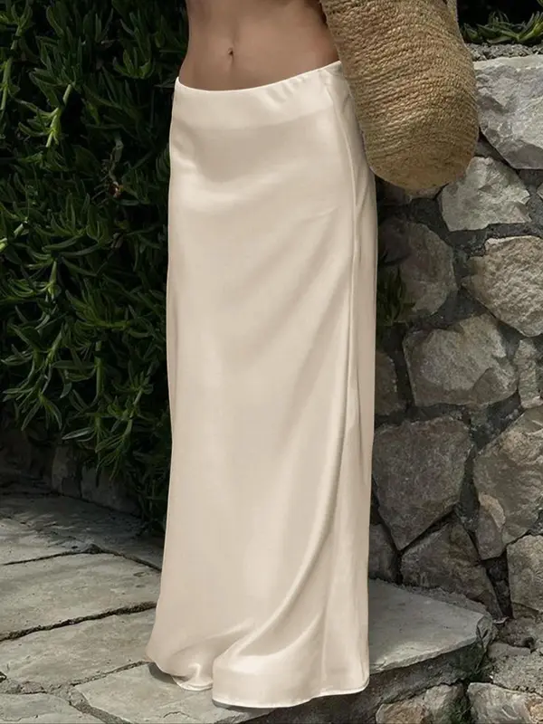 Women's Solid Color Skirt, Elegant Fashion   Skirt for Party Dating Wear, Ladies Bottoms for All Seasons 4