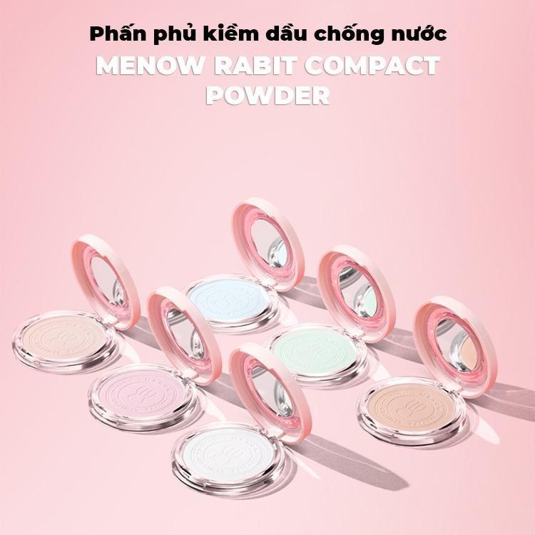   T  Phấn phủ nén kiềm dầu chống nước che phủ hoàn hảo MENOW Rabbit Compact Powder 8.5g  KOL  