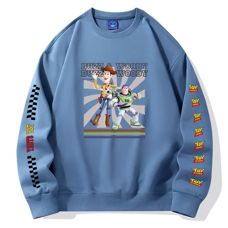 Sweater Unisex Buzz&woody sweater Keren size L-XXL crewneck Oversize sablon DTF motif Warna hitam  fleece tangan  panjang  keren Distro 3