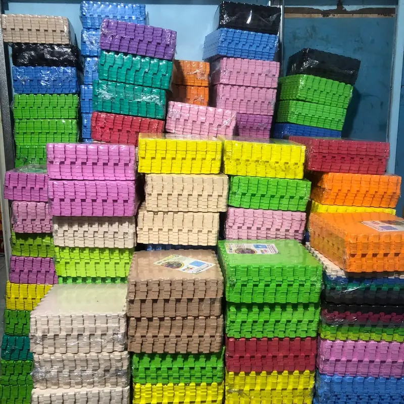 Matras puzzle polos ukuran 25x25 cm tebal 1 cm isi 10 pcs / alas bermain anak / alas lantai olahraga / playmat bebas bpa biru tua tidak 2