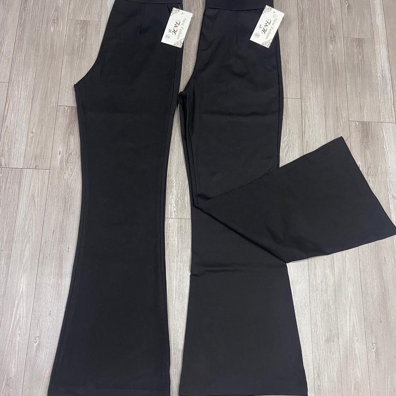 BIGSIZE QUẦN ỐNG LOE NỮ CHẤT THUN UMÌ CO GIÃN CÓ TÚI CHO NỮ Women Ong Voi Pants Màu Đen(Q3)