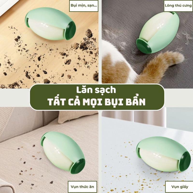 Con lăn lông mèo silicone tái sử dụng siêu dính, mini, dùng để làm sạch bụi trên giường, quần áo 2