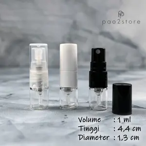 Botol Spray 1ml Kaca - Mini Vial Travel Size - Tester Parfum Refillable Isi Ulang Sample Size