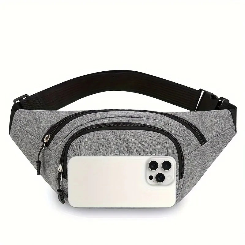 Men'S Nylon Waist Bag- Adjustable Strap, Multiple Zipper Pockets, Outdoor Sports Waist Bag, Suitable for Daily Commuting, Black, Multifunctional Travel Bag| Korean Style Bag| Adjustable shoulder strap bag, bag 3