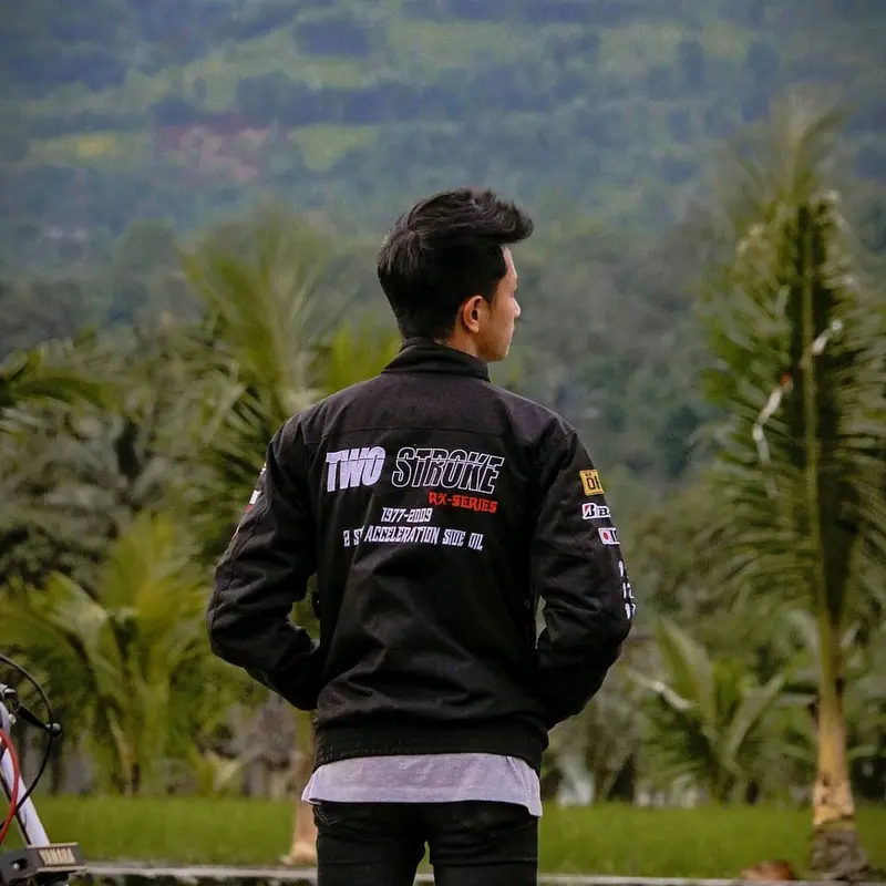 Jaket two stroke rx series  brutall original voll 1 , jaketbrutall jaket rxking  jaket touring Hitam Santai Santai Santai anti 6