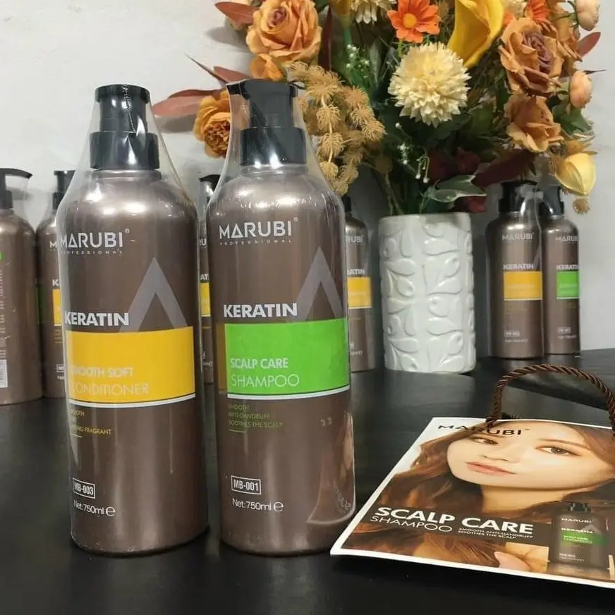 Gội xả keratin marubi kiềm dầu, gàu phục hồi tóc khô xơ, hư tổn, giảm rụng tóc lưu hương