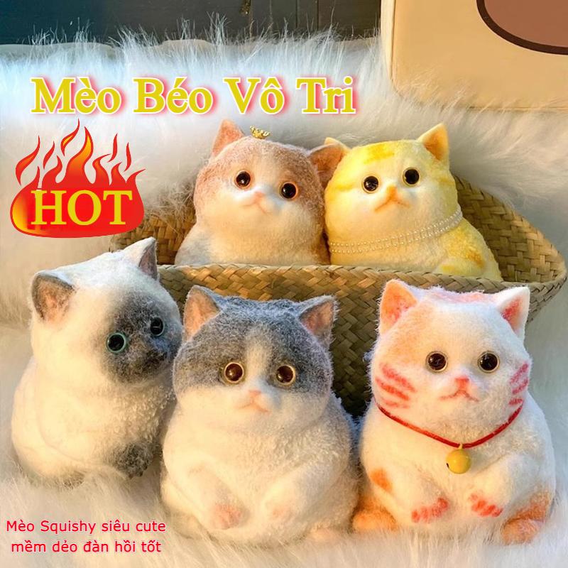 Mèo Thần Tài.Mèo Vô Tri.Mèo Squishy 15*10 CM Silicon đặc mềm dẻo đàn hồi bóp nắn không biến dạng.Đồ chơi giải trí xả stress giảm căng thẳng.Thú cưng cho các nàng bị dị ứng lông mèo...Toy mochi không quạo quà tặng ý nghĩa cho người thương Giảm đào silicon