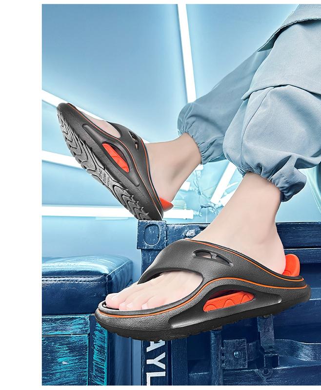 Product Introduction of Lovers Shoes Two-Color Thick Bottom Shit Feeling Eva Flip Flops Flip-Flops Outdoor Non-Slip Summer Beach Men's Shoes 17