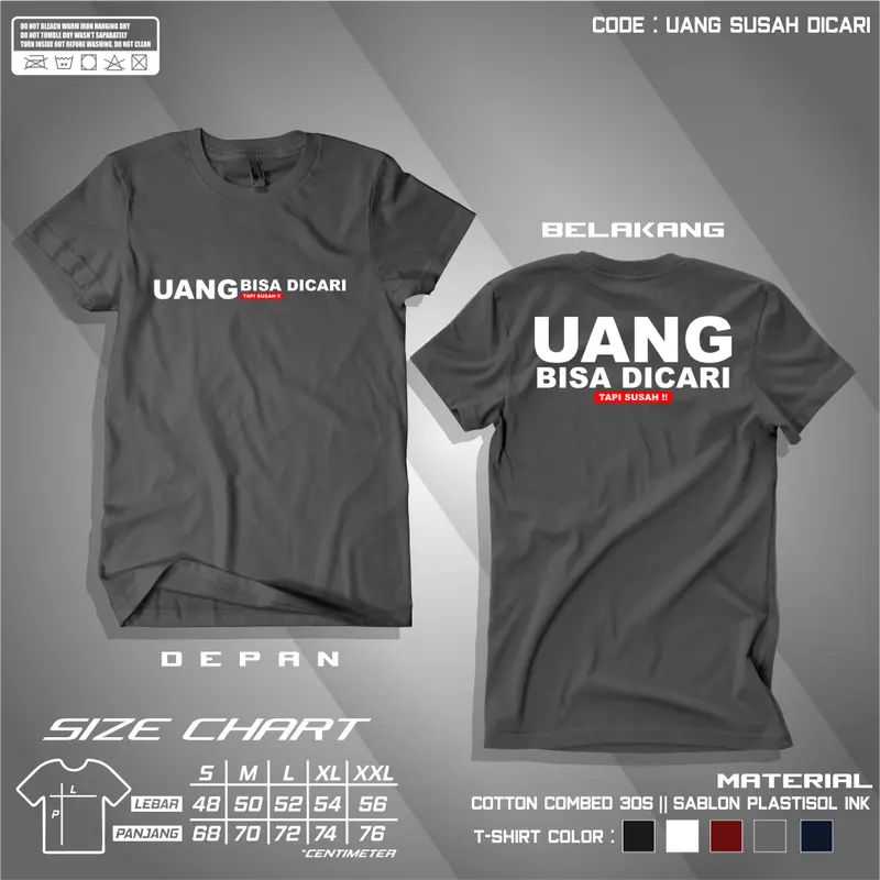 KAOS SUSAH CARI UANG | KAOS KATA KATA 1