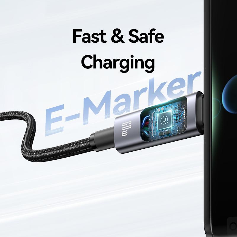 Product Introduction of USAMS Multifunctional Fast Charging Data Cable, 60W Fast Charging Cable with Digital Display 2