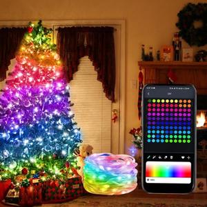 Christmas Smart LED String Light, 1 Count USB Powered LED String Light with APP & Remote Control, Decorative Light for Home Party Wedding Festival, Best Friend Gifts