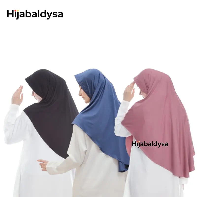 Hijab Instan Bergo ALEESHA Santai Sore Hari Bisnis Nyaman Lembut Muslim Kerudung Empat Segi Panjang Segitiga 8