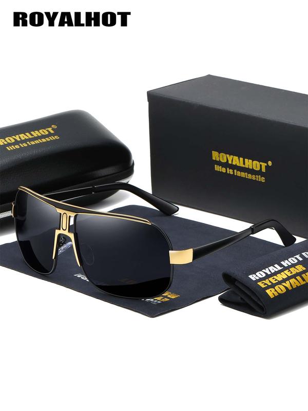 Unisex Simple Sunglasses for Everyday Use, Trendy Square Oversized Frame Sunglasses, Versatile Travel Accessories for All Season, National Day Offers 1