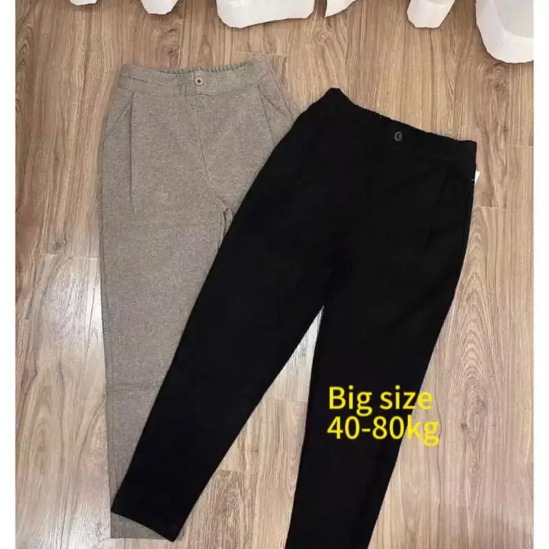 Quần baggy big size chất dạ cạp chun co giãn bốn chiều Pants Nữ