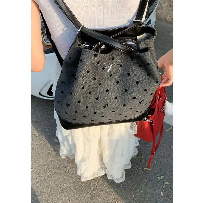 Canvas backpack, preppy style, for women, trendy, South Korea, tote bag, casual, large capacity, one-shoulder bag, 2024 new arrival