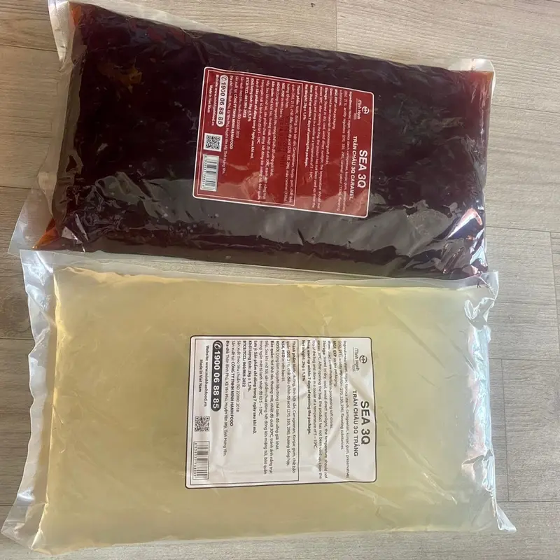 Trân châu ăn liền Trắng Đen 3Q Sea 2kg Topping trân  châu 8