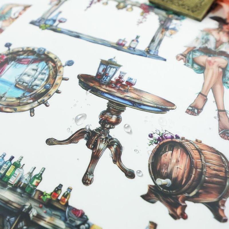 Vintage Pirate Girl Theme Sticker Book, 20 Sheets/book Scrapbooking & Journal Making Material Paper, DIY Decorative Sticker for Stationery Computer Water Bottle 3