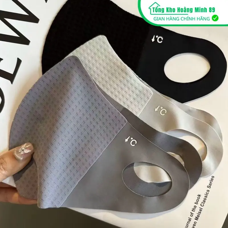 Combo 6 Khẩu Trang Lụa Lạnh Thoáng Khí, Khẩu Trang Chống Tia UV, Không để lại dấu vết, [Mẫu Mới ]