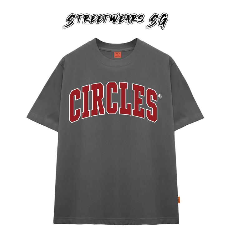 Áo thun cổ tròn CIRCLE Đỏ Cong Cao cấp nam nữ form rộng - Streetwears SG Menswear Cotton 6