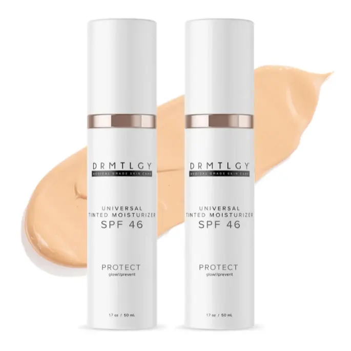 Drmtlgy with SPF 46 Universal Colored Moisturizing Cream. Universal Tone. All-in-One Light Transparent Cover Coloring Facial Sunscreen Skincare Comfort Skin Repair Moisture Hydrate Moisturizer