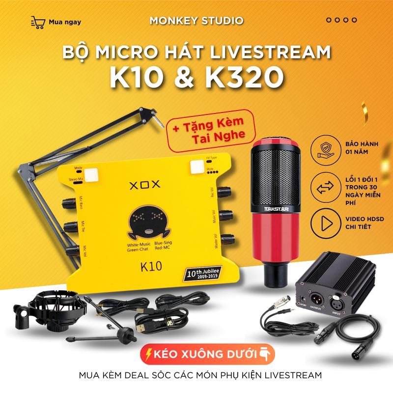  Mic Livestream | Micro thu âm Soundcard K10 15th 2025 & Mic PC K320   FREESHIP   Chất Lượng Cao Âm Thanh Cực Hay_Monkey Studio 