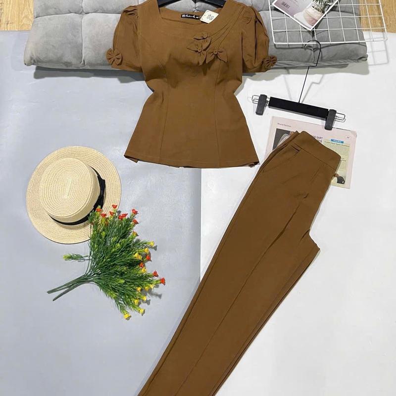 Đồ Bộ Trung Niên vải Thun carolan co giãn nhiều thoải mái kết Bông Em mới về ạ Nữ Women Top 2
